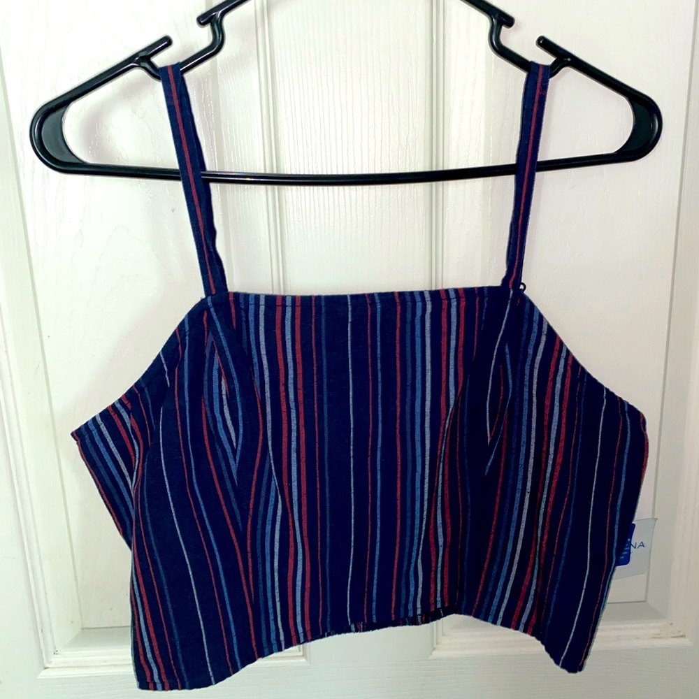 Blue crop top with stripes